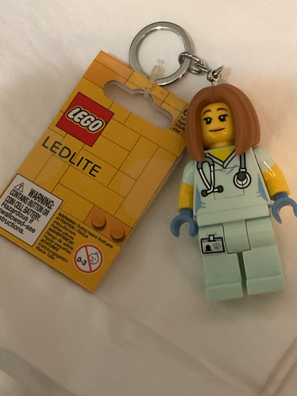 LEGO Nurse Minifigure LED Keychain - 3”